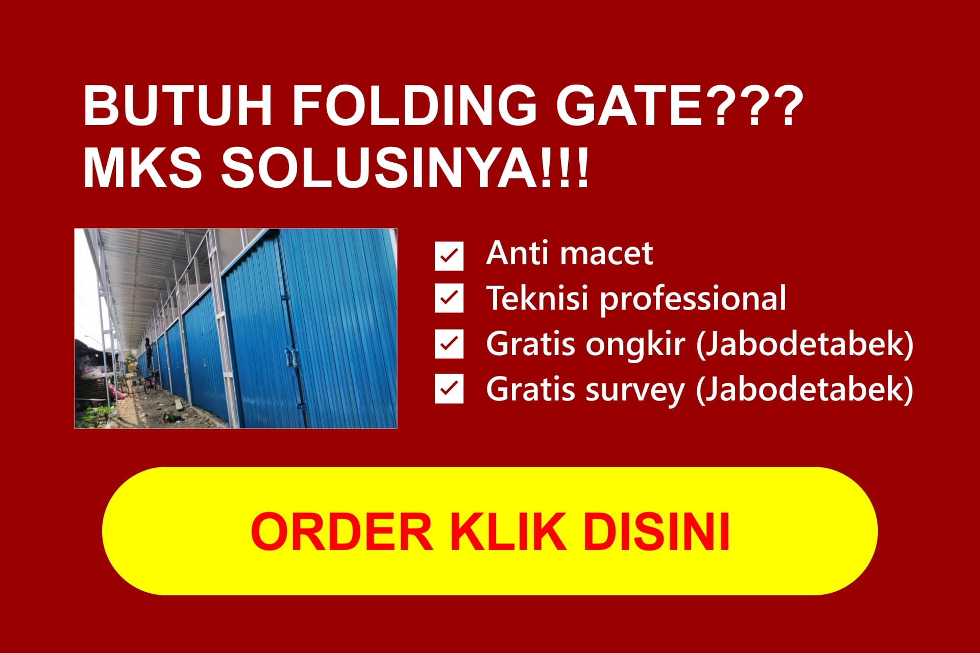 Folding Gate Pondok Gede Murah Berkualitas Multi Karya Steel